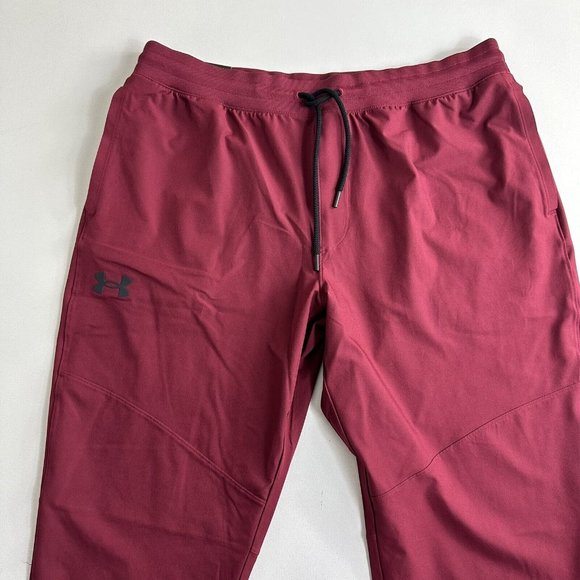 Under Armour TAPERED Sweatpants Joggers Performance Red Mens Size 2XL Active Gym - Picture 4 of 9